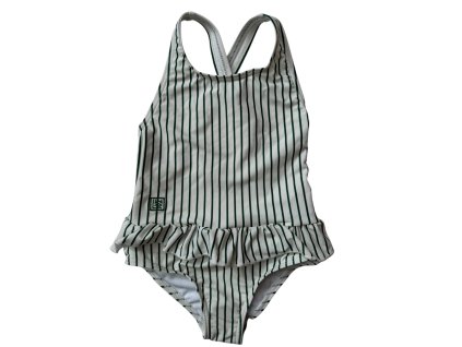 Pruhované plavky UPF 40+ Liewood Amara Stripe garden green / creme de la creme