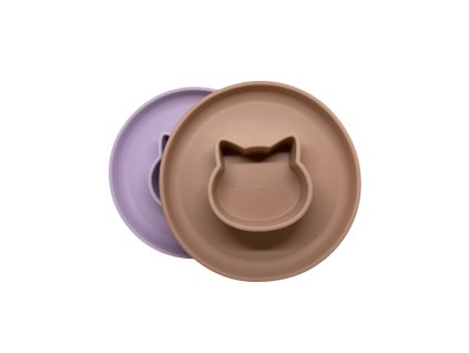 Set silikonových talířků Liewood Gordon Cat light lavender rose mix