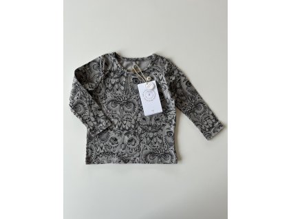 Šedé tričko se sovami Soft Gallery