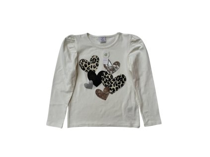 Bílé tričko se srdíčky Lindex