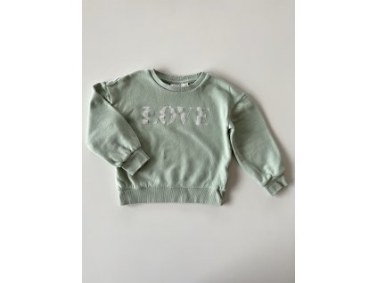 Mint mikina LOVE Kappahl