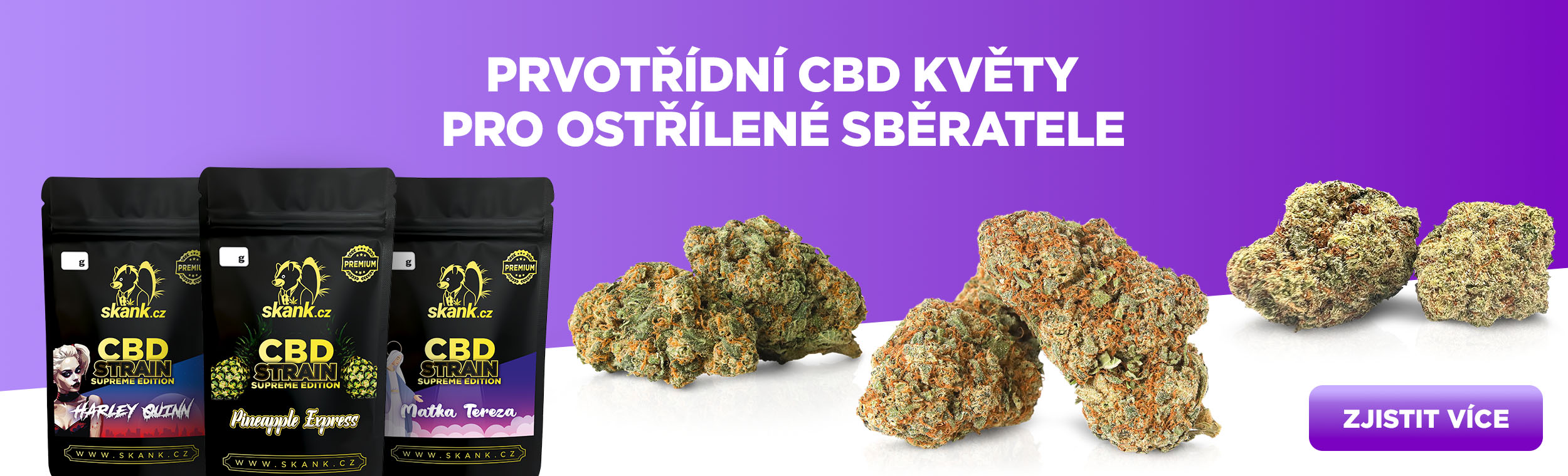 CBD Květy Pineapple Express, Harley Quinn, Matka Tereza