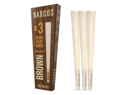 narcos cones predbalene dutinky king size brown hnede