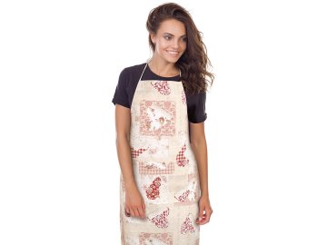 zástěra patchwork srdce růžové