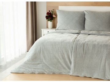 Povlečení Bavlněný mikroplyš ŠEDÝ