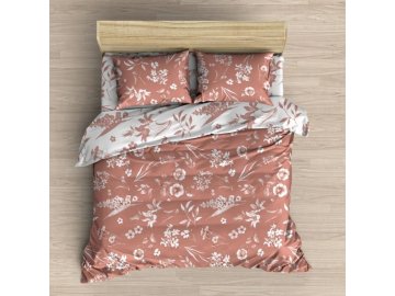 povlečení flanel flora terakota