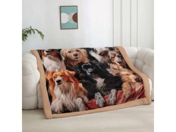 microflanelova deka s berankem psi v bezove 1