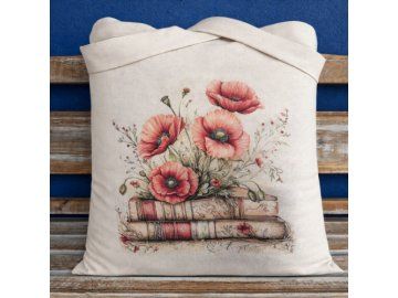 taška plátěná máky