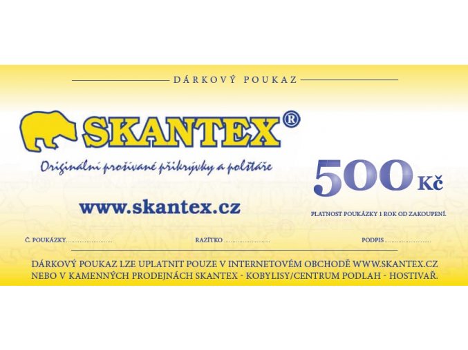 poukaz skantex 500Kč