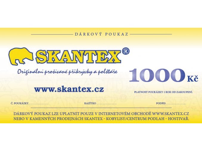 poukaz skantex 1000 Kč