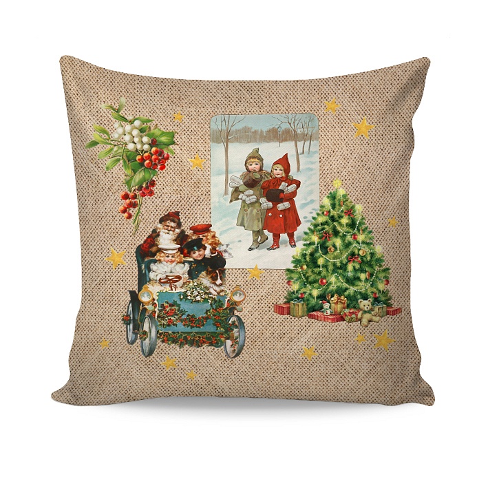 Matějovský Ložní povlečení bavlna deluxe - digital tisk - Christmas Vintage velikost: 40x40 cm