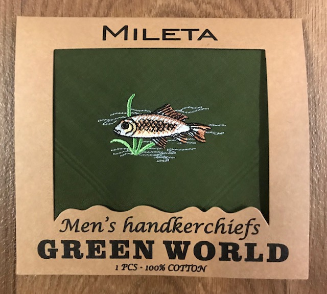 Mileta a.s. Pánský kapesník GERE - ryby zelené - 1 ks vzor: plotice - 1ks