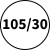 105mm před smrštěním / 30mm po úplném smrštění