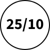 25mm před smrštěním / 10mm po úplném smrštění