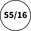 55mm před smrštěním / 16mm po úplném smrštění