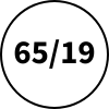 65mm před smrštěním / 19mm po úplném smrštění