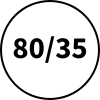 80mm před smrštěním / 35mm po úplném smrštění
