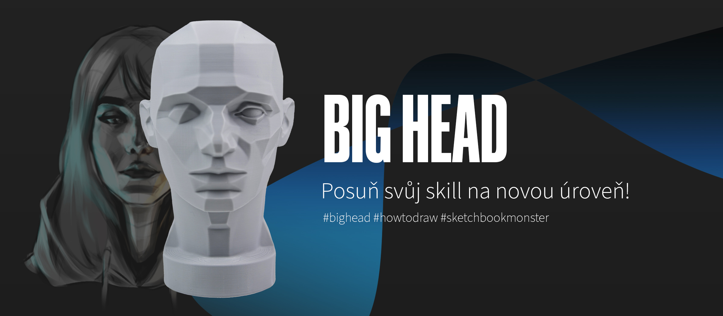 BIG HEAD - umělecký model hlavy se závitem pro stativ