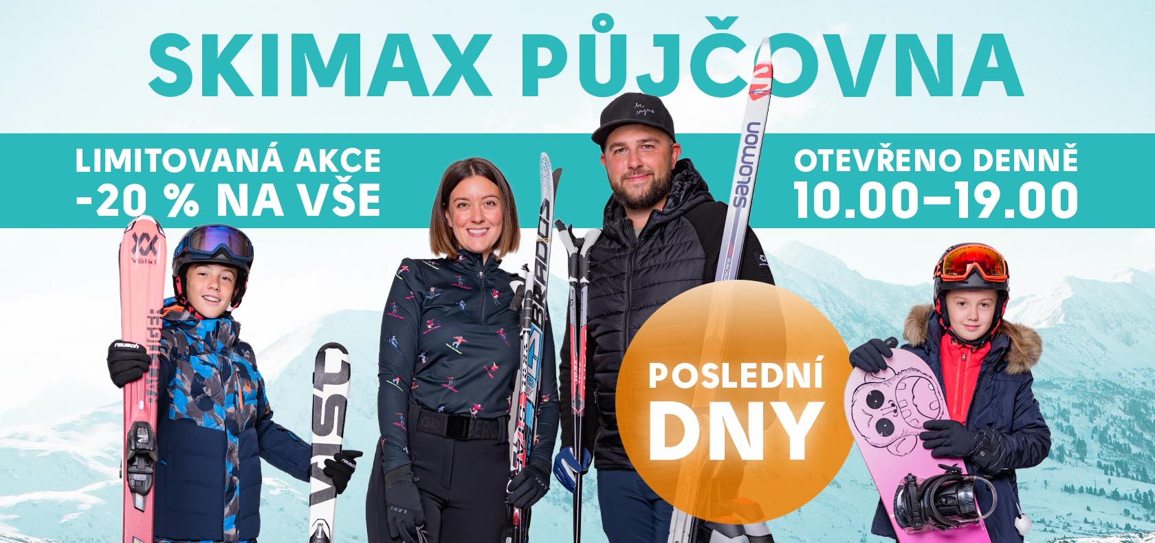 Půjčovna lyží, snowboardů a běžek – SKIMAX Olomouc