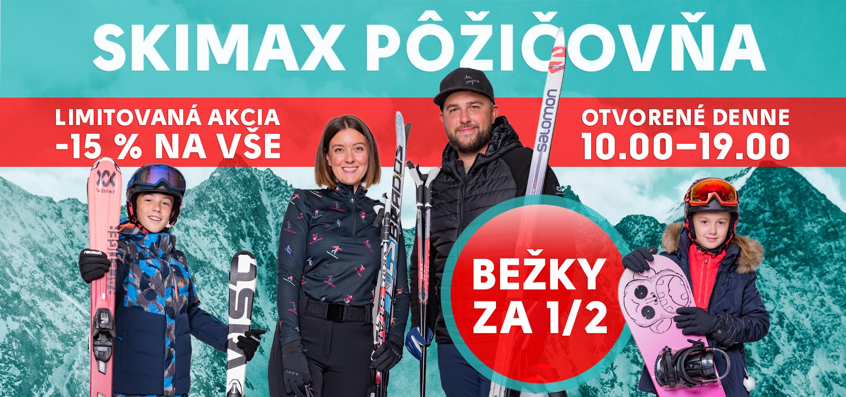 Požičovňa lyží, snowboardov a bežiek – SKIMAX Olomouc