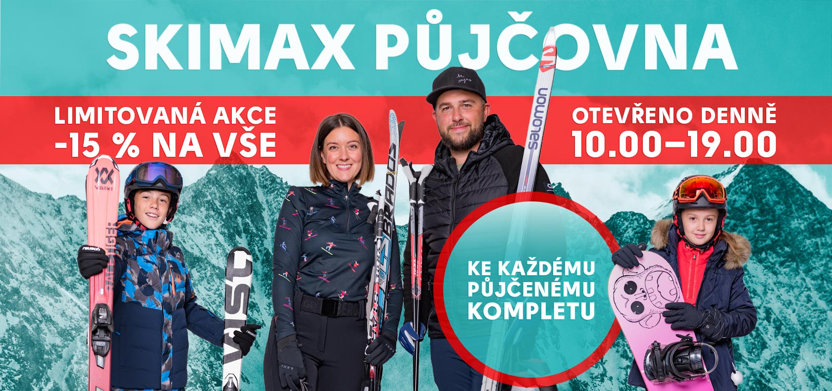 Půjčovna lyží, snowboardů a běžek – SKIMAX Olomouc