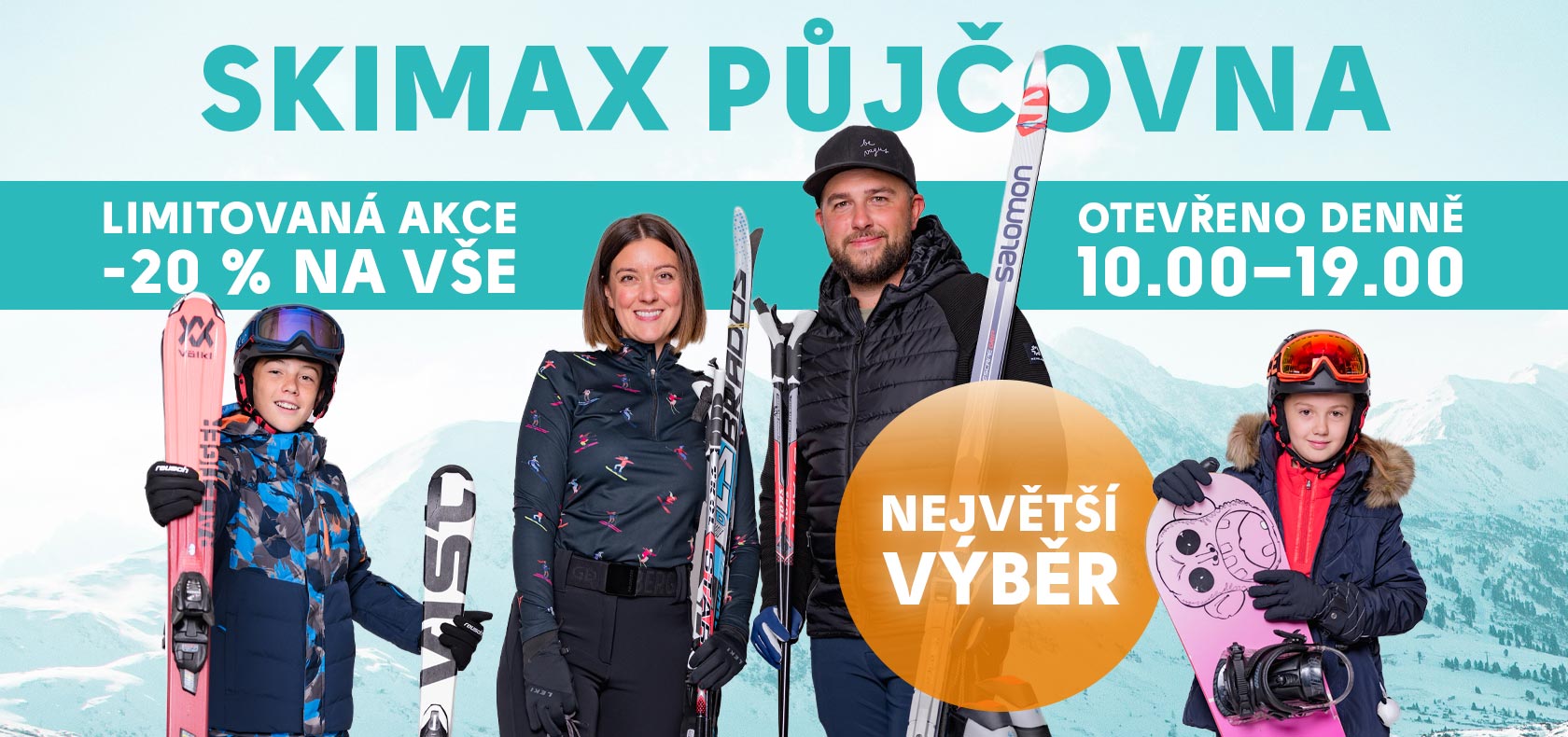 Půjčovna lyží, snowboardů a běžek – SKIMAX Olomouc