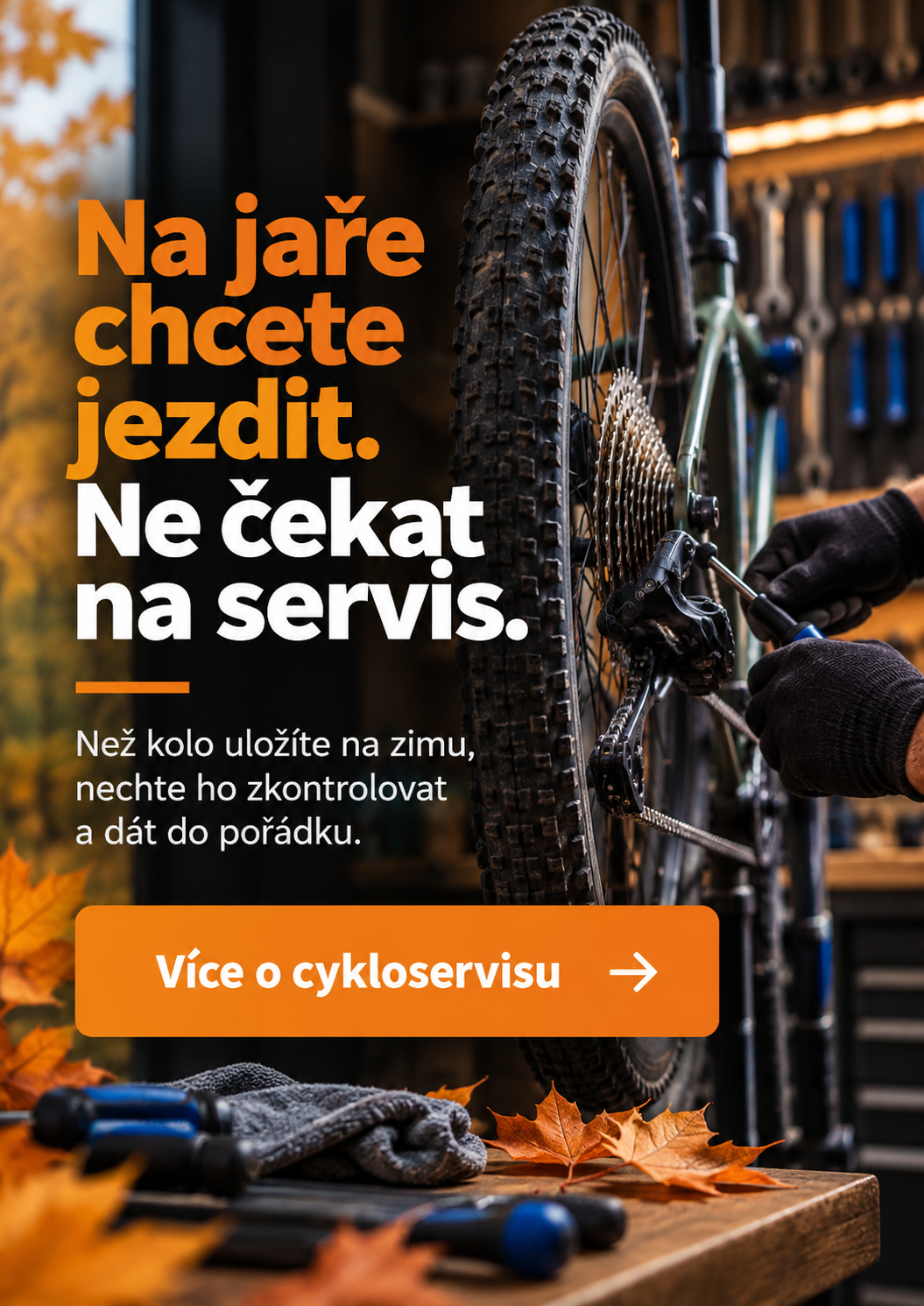 Podzimní servis kol a elektrokol SkiAndBike – připravte kolo na zimu a na novou sezonu.