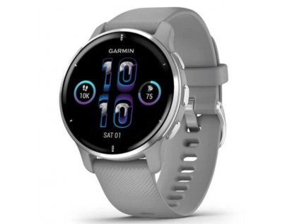 371477 2 garmin venu 2 plus silver gray silicone band