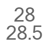 28 – 28.5 | 43.5 – 44 EU