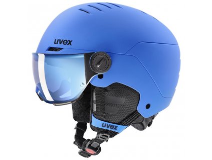 [5662632003] lyžiarska prilba uvex rocket junior visor blue mat (51 55 cm)