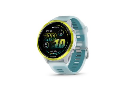 Forerunner570 47mm AmpTurquoise HR Front left 0000 FRx570 47mm Yellow Hero