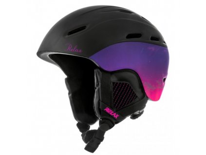 Lyžařská helma Relax PREVAIL, černá/fialová