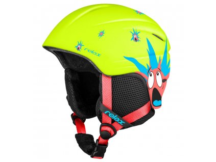 Lyžařská helma Relax TWISTER, neonově zelená A2