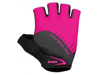 Cyklistické rukavice R2 VOUK, černá/růžová
