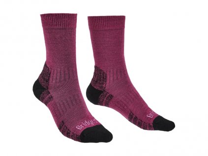 Ponožky Bridgedale HIKE LW Merino Performance W, růžová/fialová