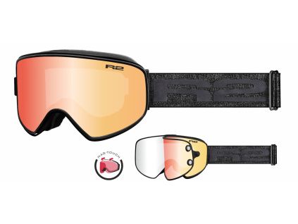 Sjezdové brýle R2 AVALANCHE, černá/oranžová