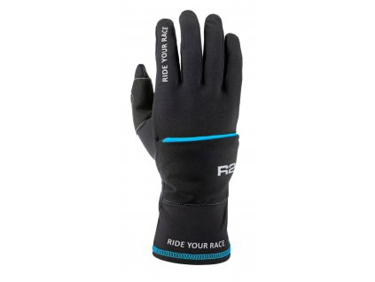 Zateplené 2v1 rukavice R2 COVER, černá/modrá