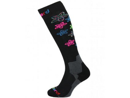 Lyžařské ponožky Blizzard VIVA FLOWERS, černá