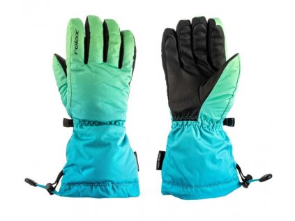Dětské zimní rukavice Relax PUZZY, zelená/modrá