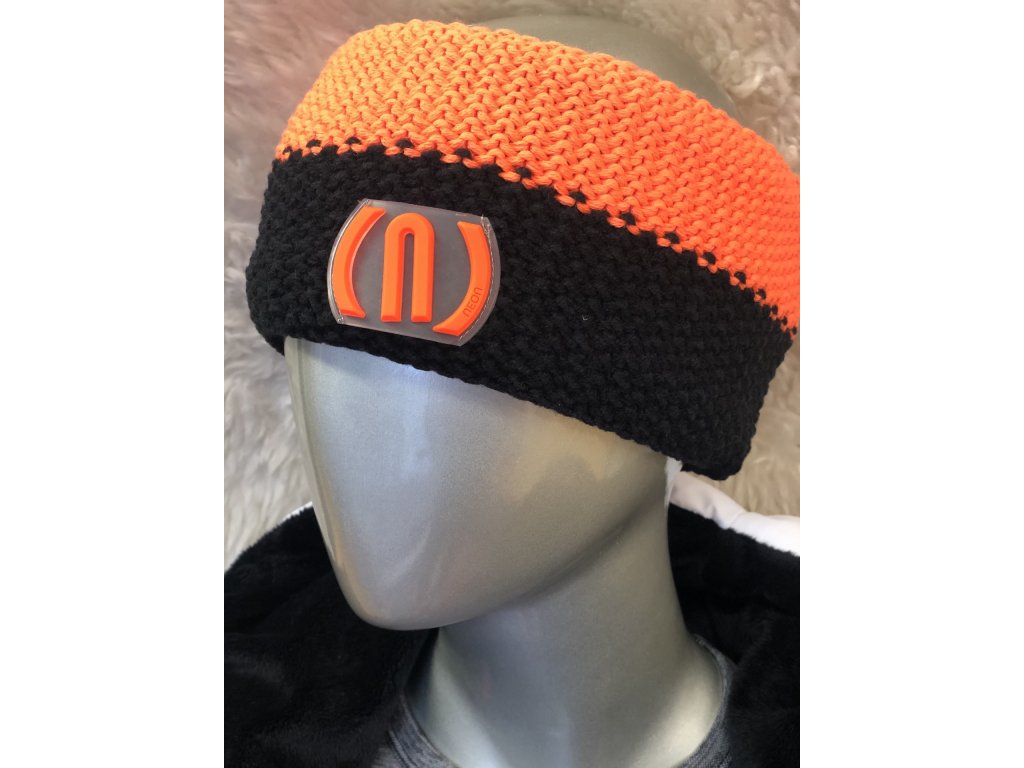 12071 neon crochet colour headband orange fluo black