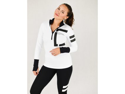 ONEMORE 631 TURTLENECK WITH HALF ZIP WOMAN WHITE:BLACK:BLACK 0D631TM 00BBDSC 0834