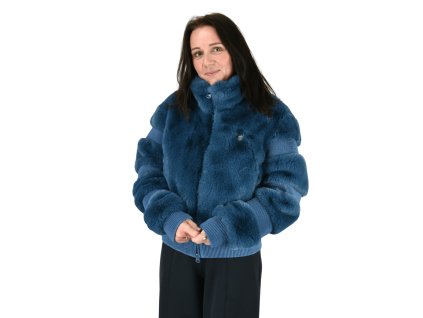 EA7 EMPORIO ARMANI SKI CORTINA JACKET ECO FUR JACKET WOMAN BLUE MIRAGE2