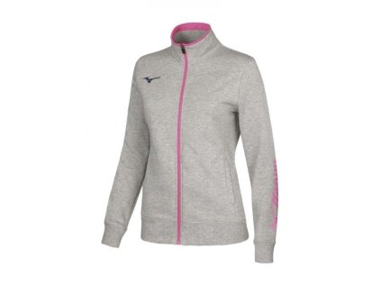 85152 damska mikina mizuno sweat fz jacket 32ec720914 heather grey
