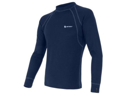 23707 sensor double face panske triko dl rukav deep blue