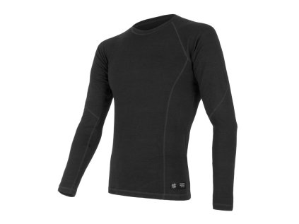 Sensor Merino Double Face pánské triko dl. rukáv Black
