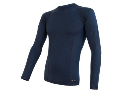 23716 5 sensor merino double face panske triko dl rukav deep blue