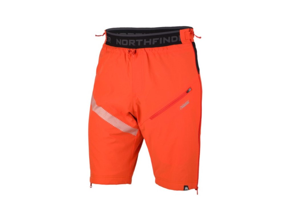 Pánské skialp šortky celorozepínací zateplující Polartec® Northfinder KOSIARE redorange