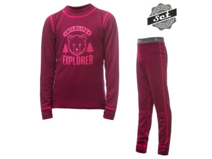 Sensor Double Face Set Wild dětský triko dl. rukáv + spodky Lilla