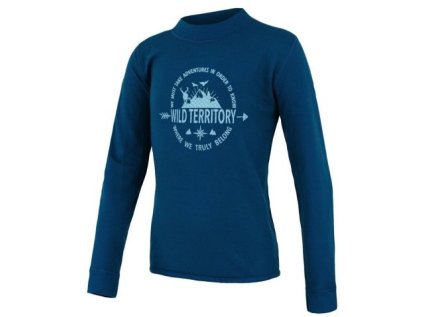 Sensor Merino Double Face Territory dětské triko dl. rukáv Deep Blue
