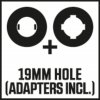 ICON hole 19mm adapters incl 7800